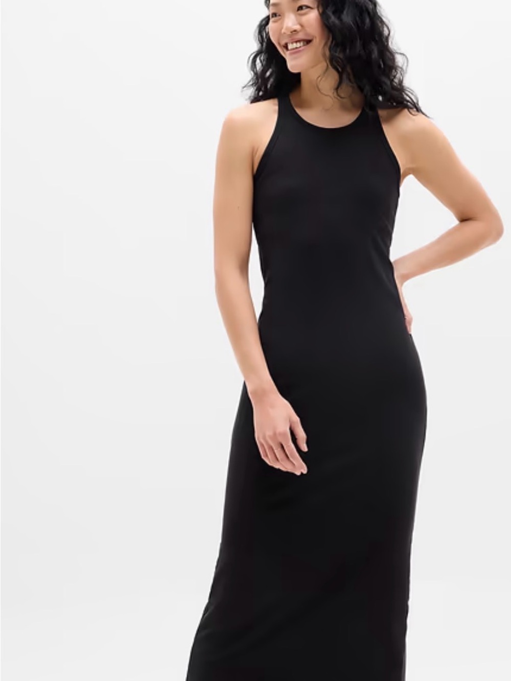 Athleta Black Maxi Dress with White Trim